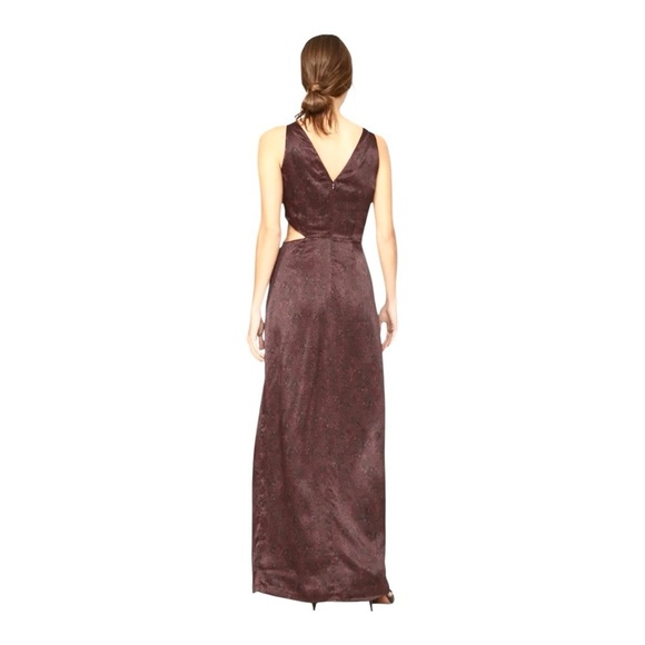 Nicholas Silvina Wrap Gown Maxi Dress Side Cutout in Silk Snakeskin Print Size 4 - Picture 3 of 11